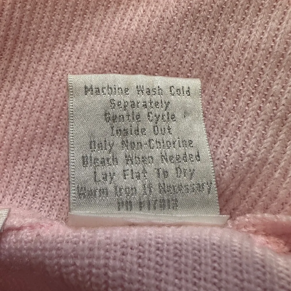 Elizabeth Williams Y2K Pale Pink Twinset Cardigan Thin Ribbed Sweater Medium - Image 16