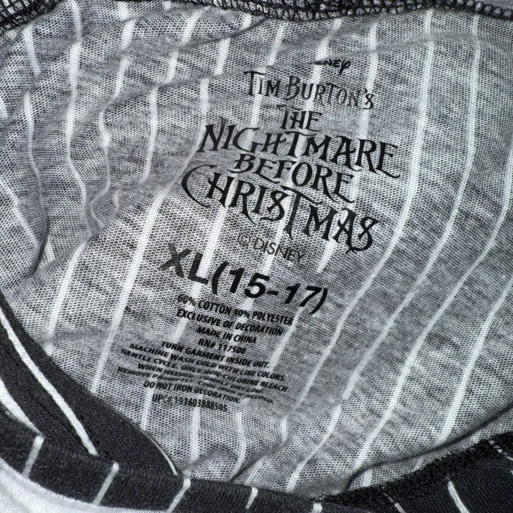 Disney Nightmare Before Christmas Jack Skellington Shirt Womens XL 15-17 Costume - Image 4