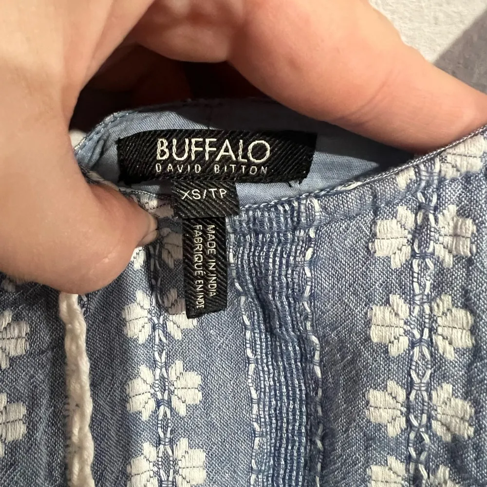 Buffalo Floral Cotton Chambray Sleeveless Mini Dress - Image 5