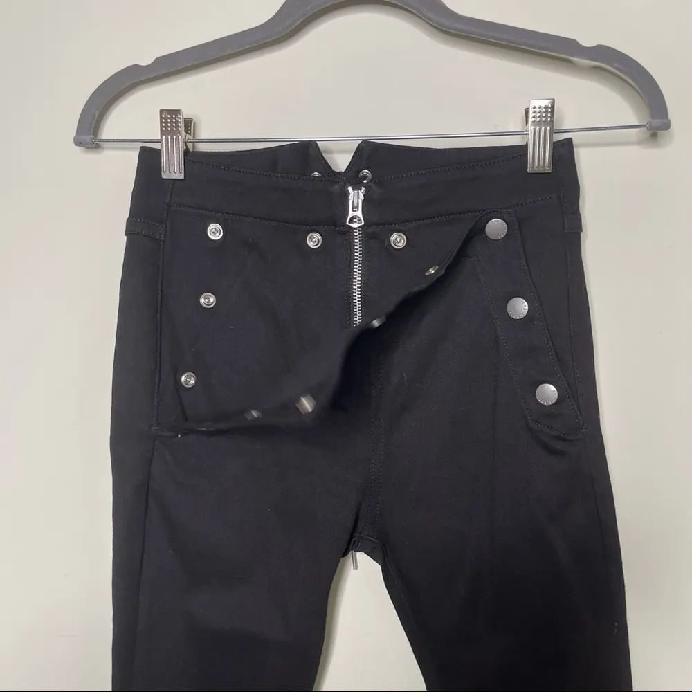 Rag & Bone Penton Pant in Black skinny jeans Snap buttoned frontal flap - Image 5