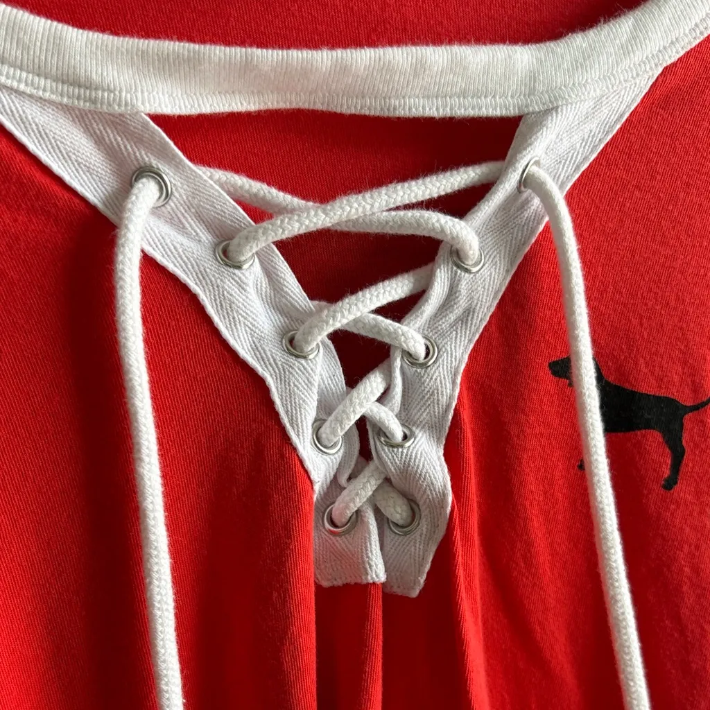 PINK Victoria's Secret Red and White Top - Image 3