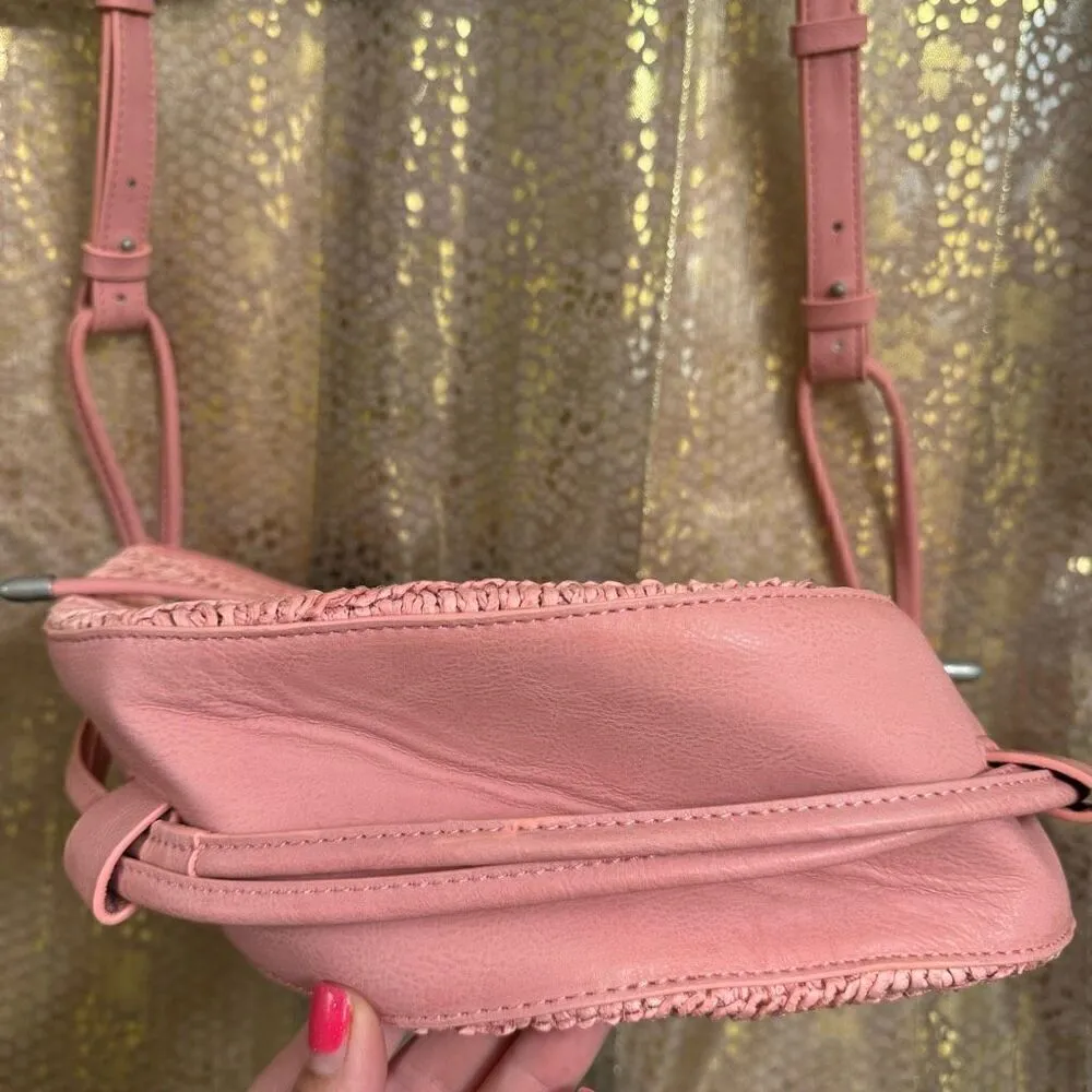Free People Cabana Vintage Pink Woven Crossbody Purse NWOT - Image 6