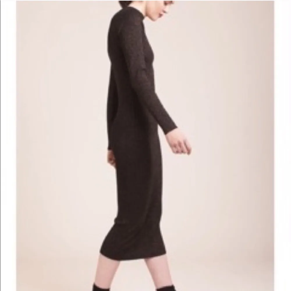 Deby Debo Black Gold Lurex Bodycon Midi Dress S Anthropologie Collar Choker - Image 4