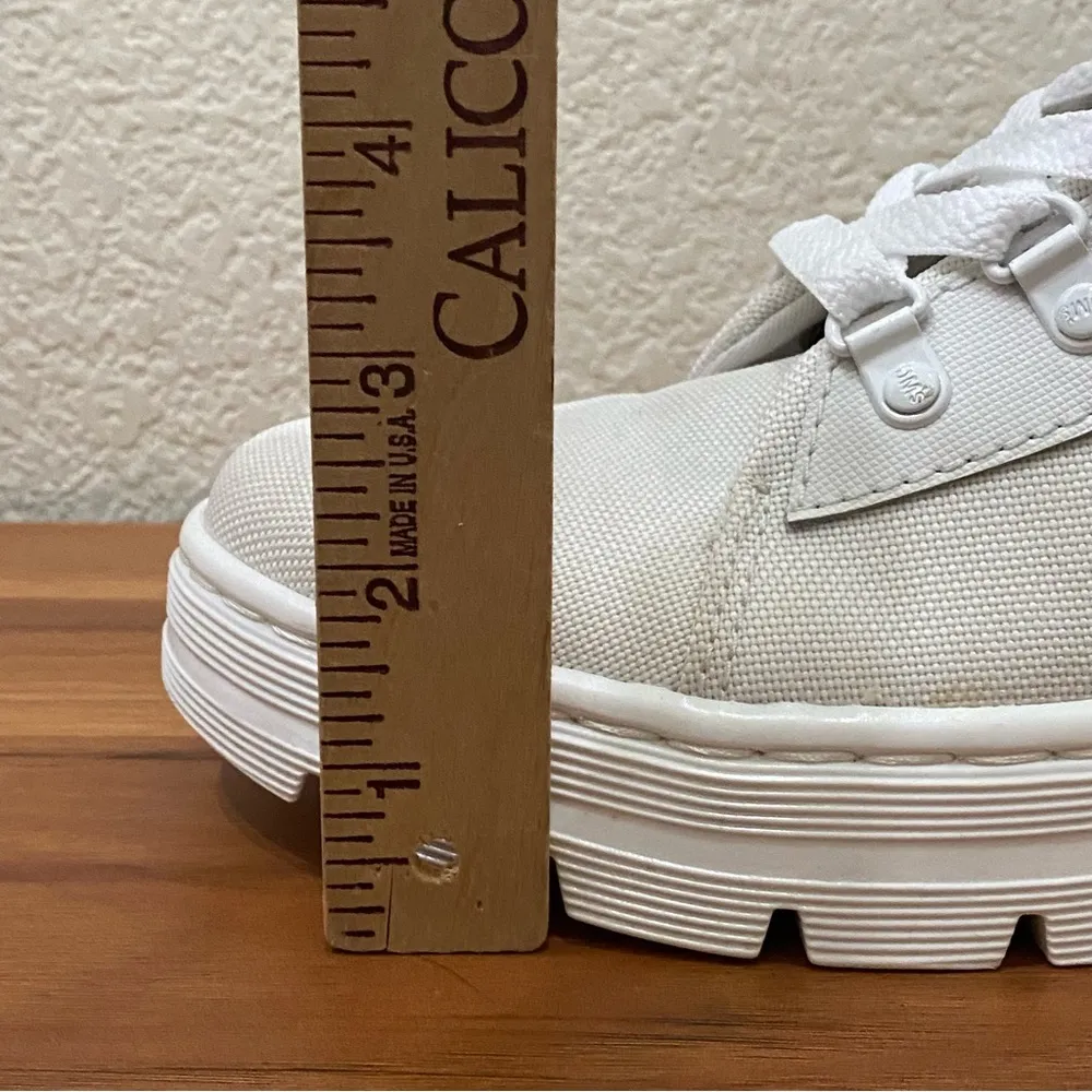 DR. MARTENS Combs Platform Boots in White Ajax+Extra Tough Poly Lace Up Boots 8 - Image 8