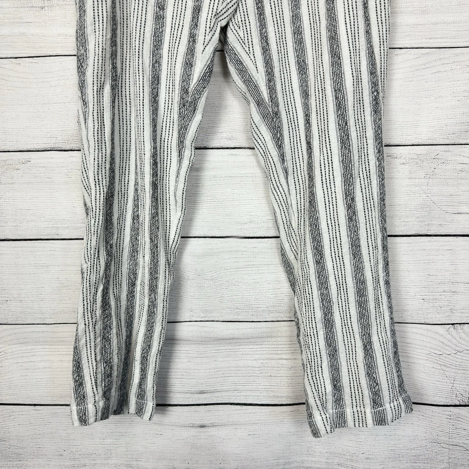 Sundance Blue Striped Gauze Cotton Pants Womens Size Medium Lined Boho Beach - Image 4