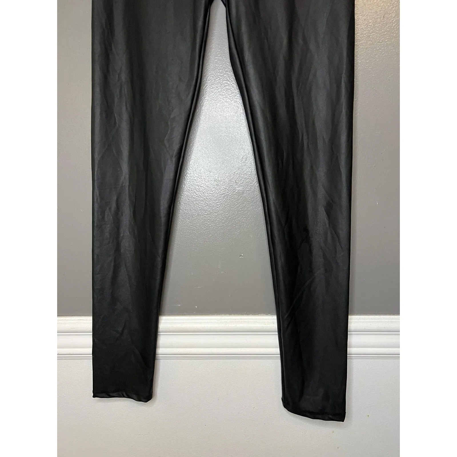BP Faux Leather Leggings Womens Small Black High Rise Imitation Leather Pants - Image 3