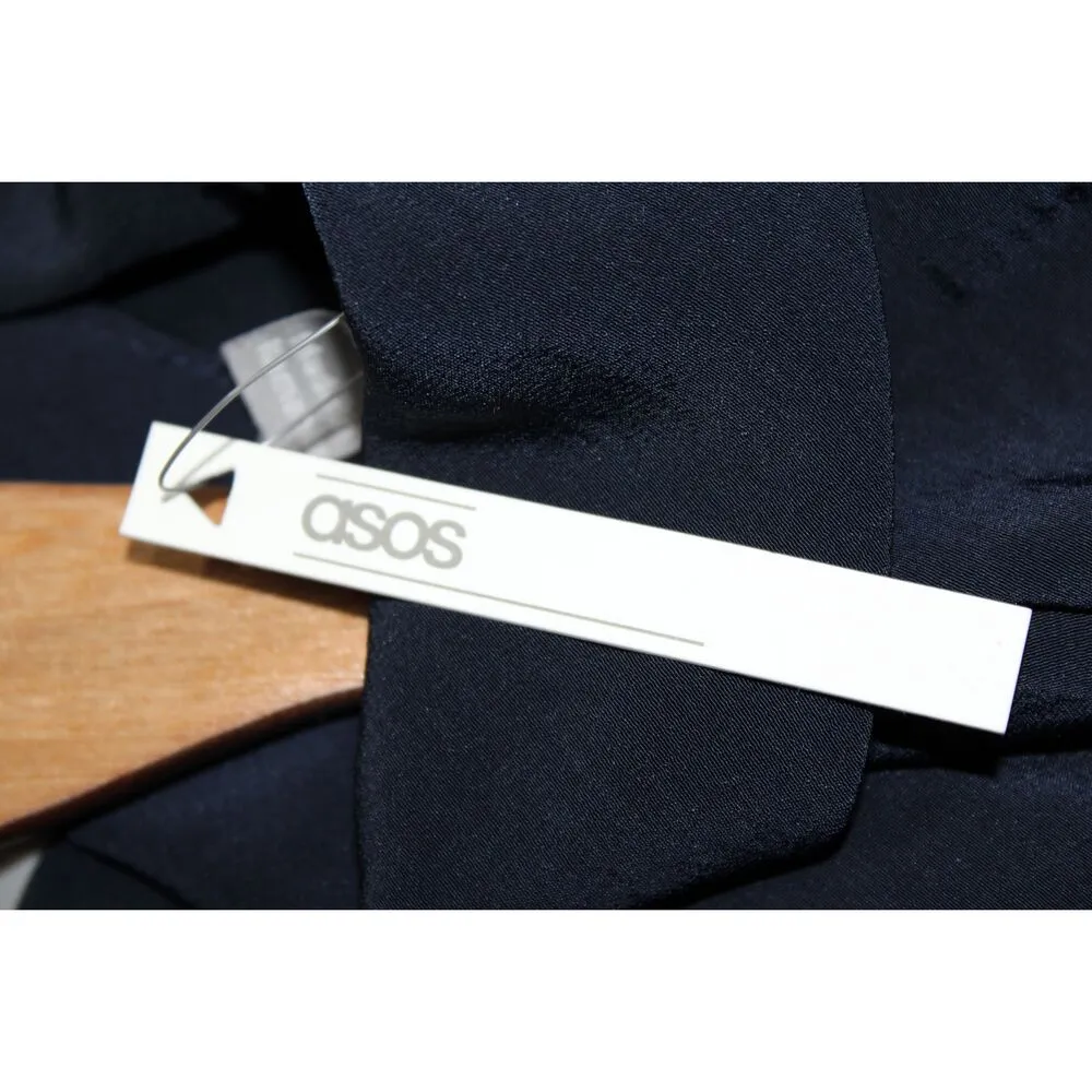 NWT Womens ASOS Black Zip Up Long Sleeve High Neck Waist Detail Jumpsuit Size 6 - Image 4