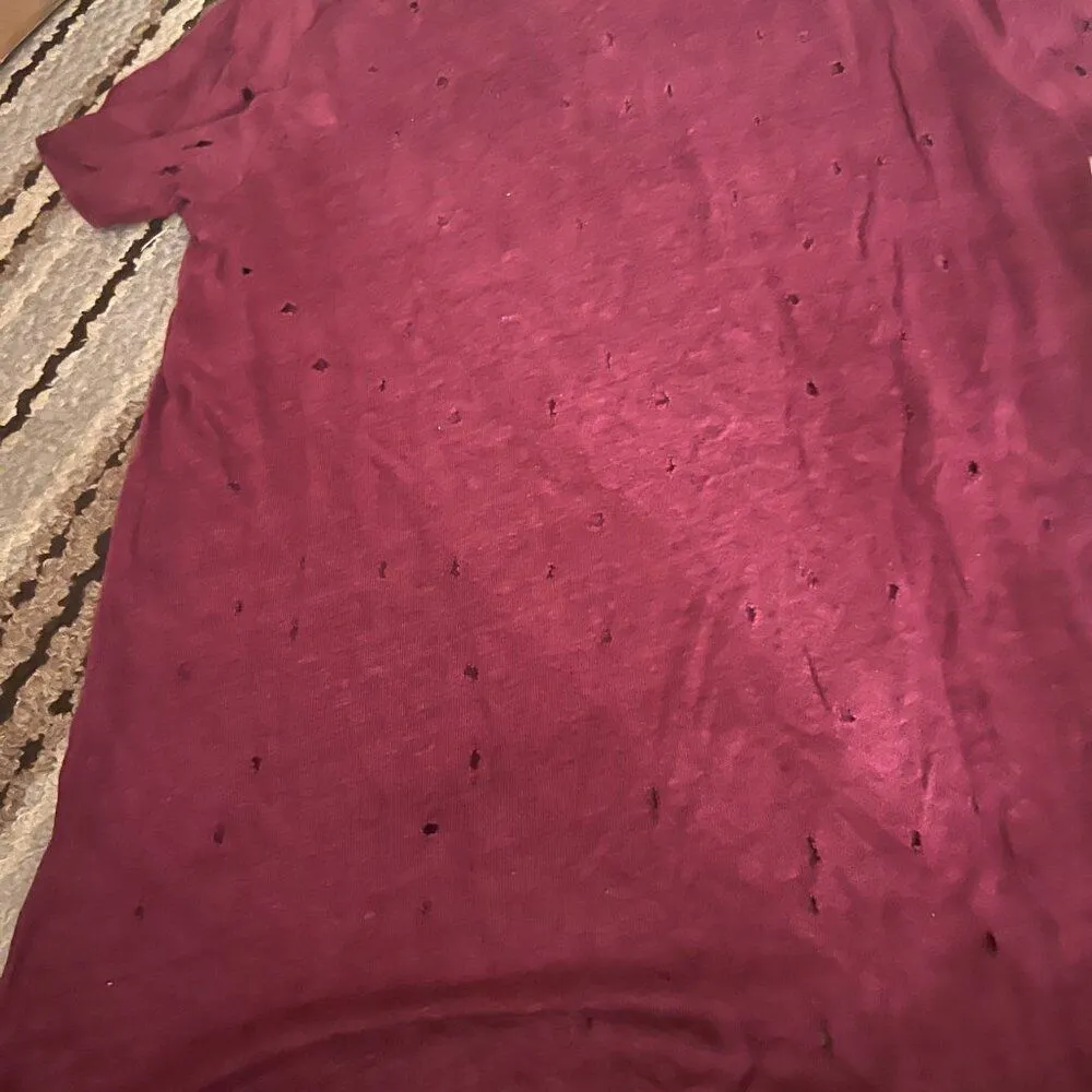 IRO Holey Tee in Wine Small - Image 7