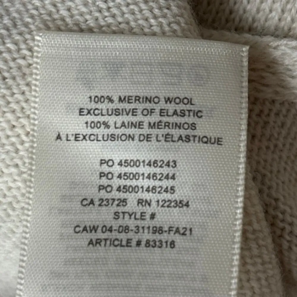 Aritzia Wilfred NWOT Cream White Knit Deep V Wool Collar Midi Sweater Dress 2XS - Image 13