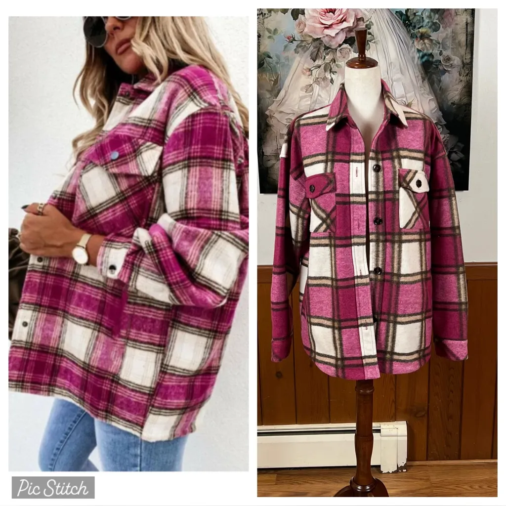 Super Cute Staccato Pink Plaid Shacket! - Image 2