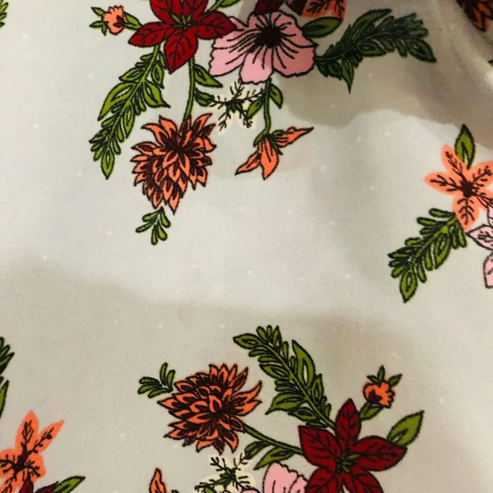 Live 4 Truth Women's Cropped Top Floral Bottom Bow Tie Ruffle Sleeve Multi Small - Image 5