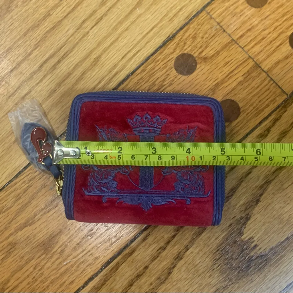 Juicy Couture Pam Gela Scottie Dog Zip Around Velour Wallet Maroon New With Tags - Image 10