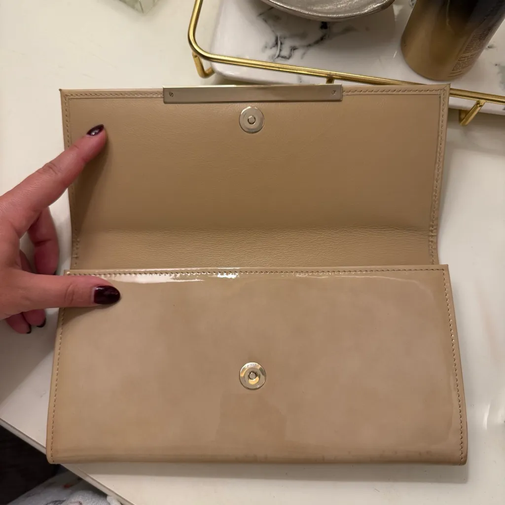 Jimmy Choo Tan Patent Leather Clutch - Image 4