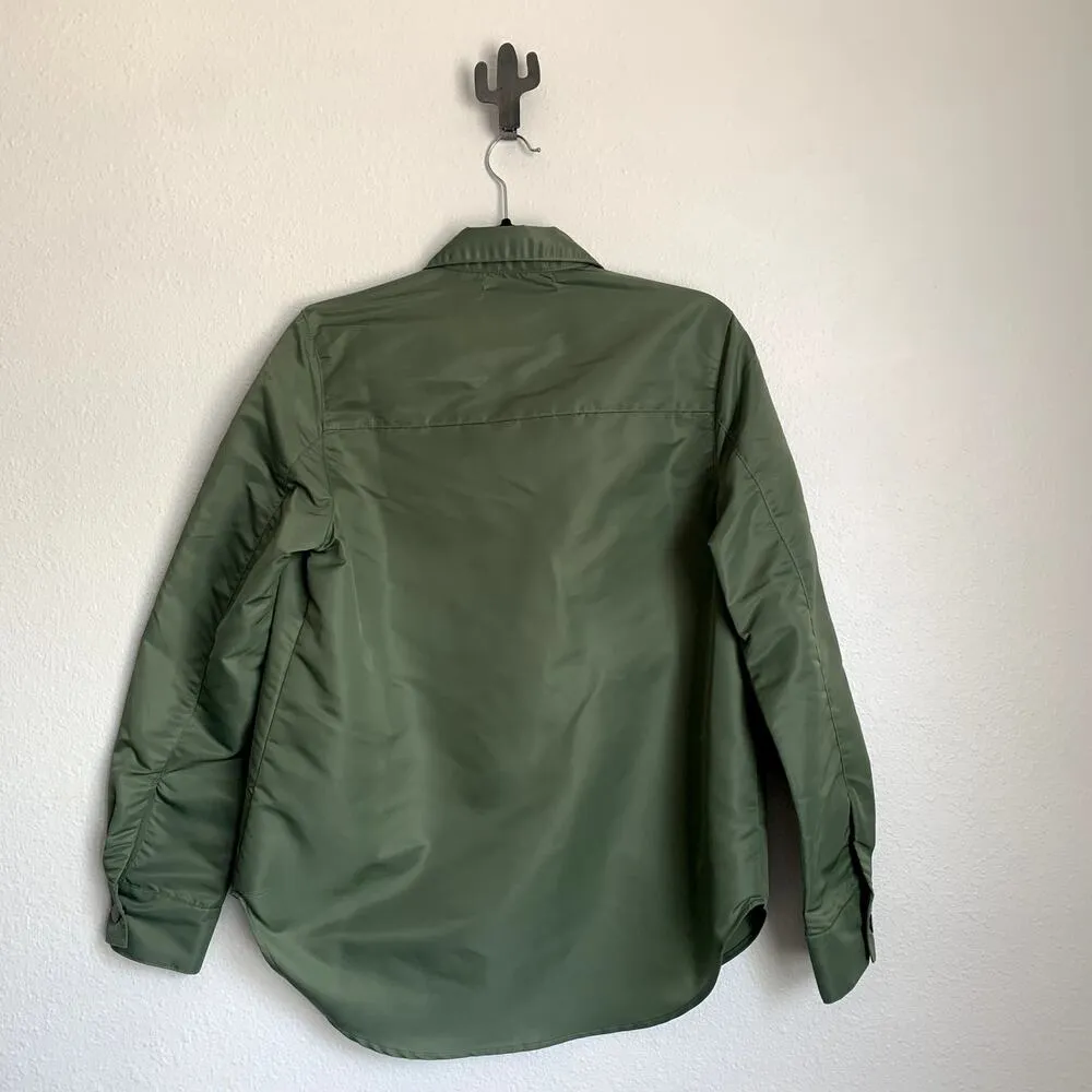 NWT Sammy B High Low Nylon Shirt Jacket in Sage Green Size XS - Image 4