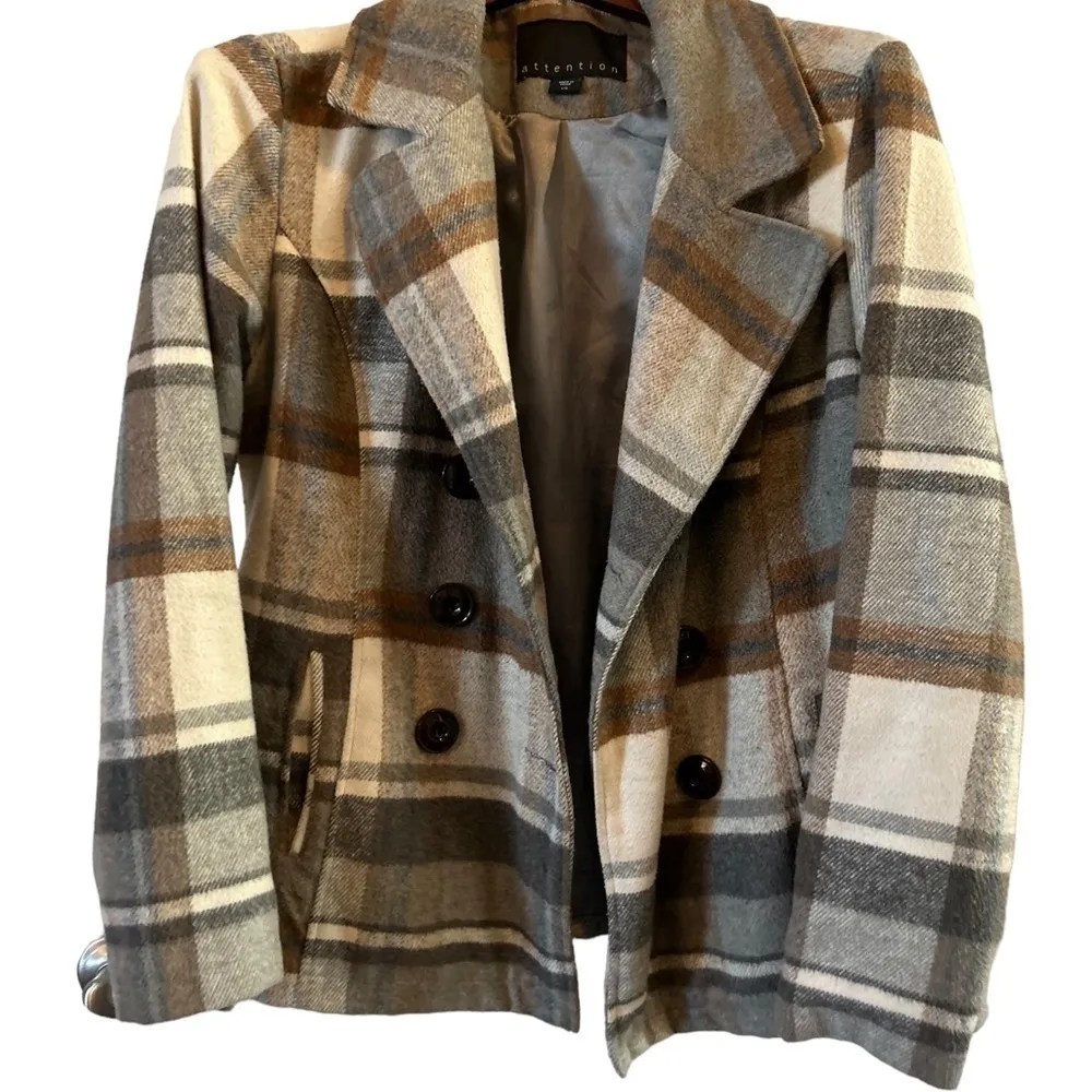 Attention Wool Blend plaid‎ jacket - Image 4