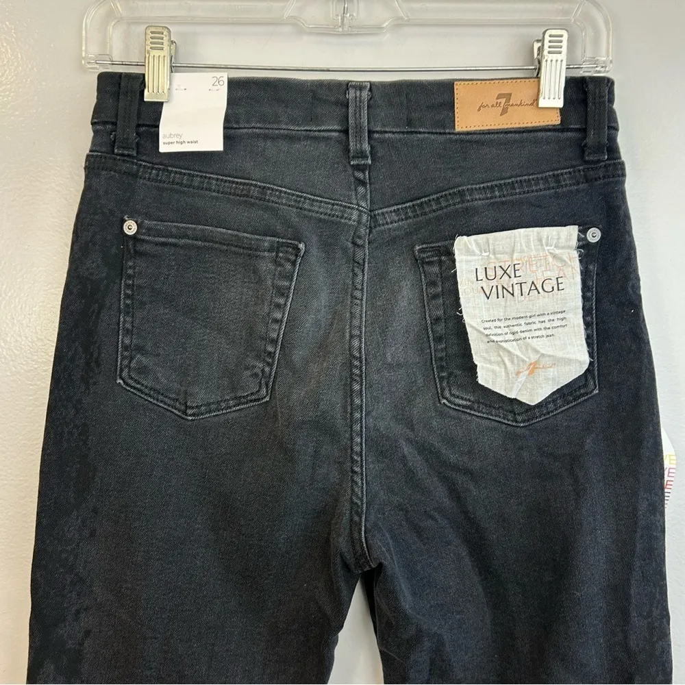 NWT 7 for All Mankind Aubrey High Waist Skinny Vintage Snake Black Jeans  26 - Image 4