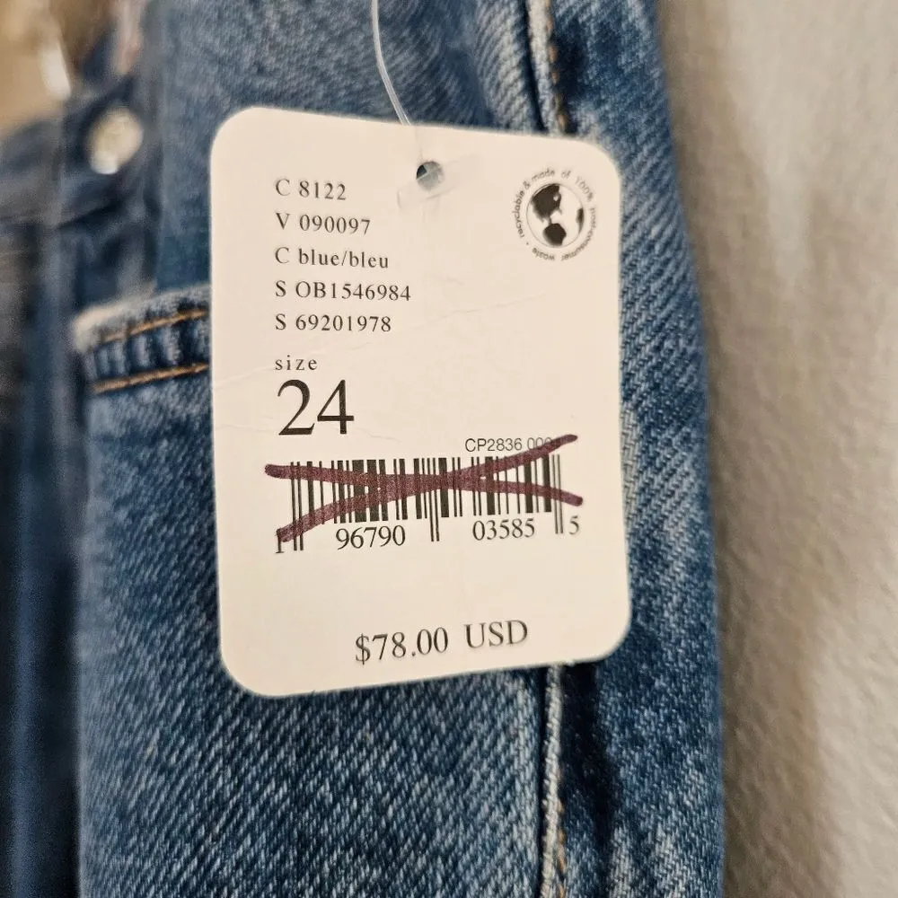 We The Free Jeans CRVY Medium Blue Button Fly Casual Neutral High Rise - Image 9