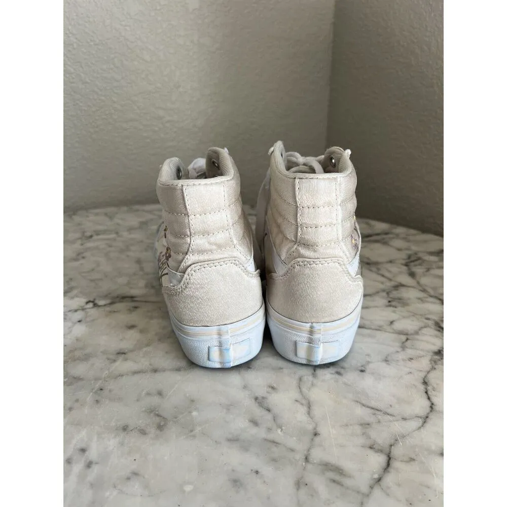 Vans Womens Fillmore High Top Sneaker Shoes Size 6.5 Satin Floral Embroidered - Image 6