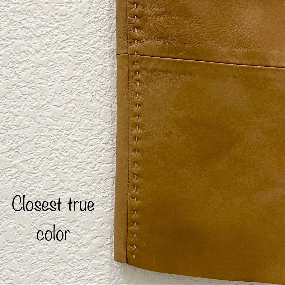 Banana Republic 100% Genuine Leather Brown Skirt 8 - Image 8