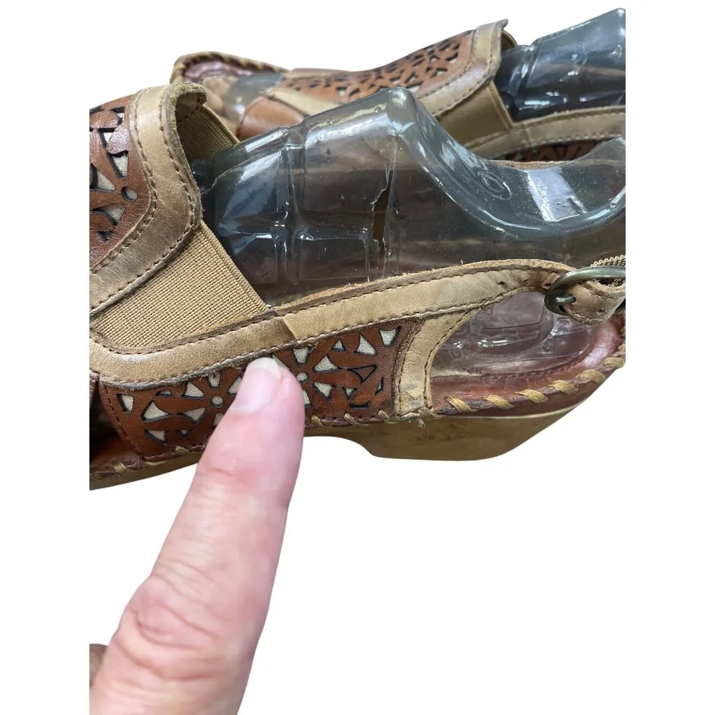 Ariat Womens Brown Leather Slingback Wedge Sandals Size 9.5B SKU 8840 - Image 10