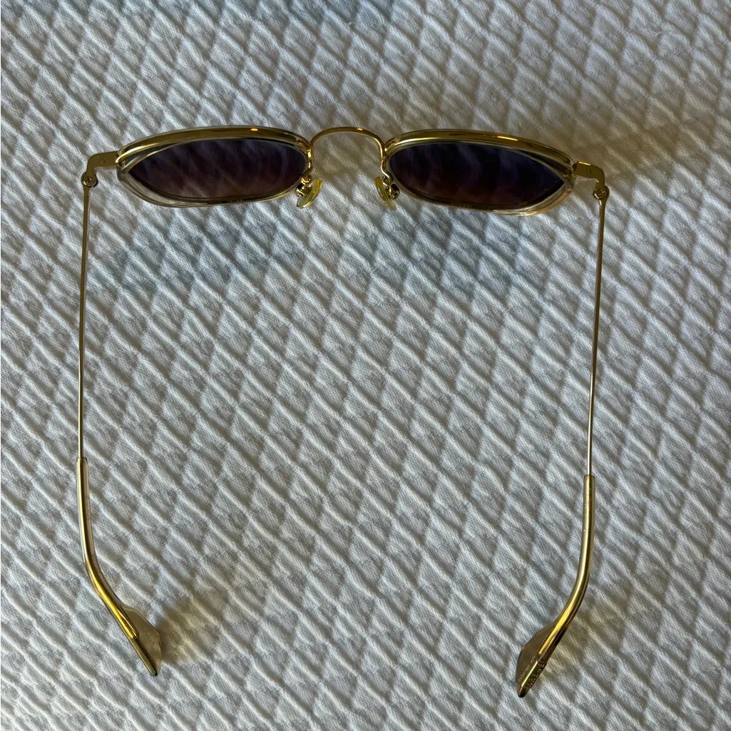 KREWE Gold and Brown Sunglasses with Case Hyde - Image 4