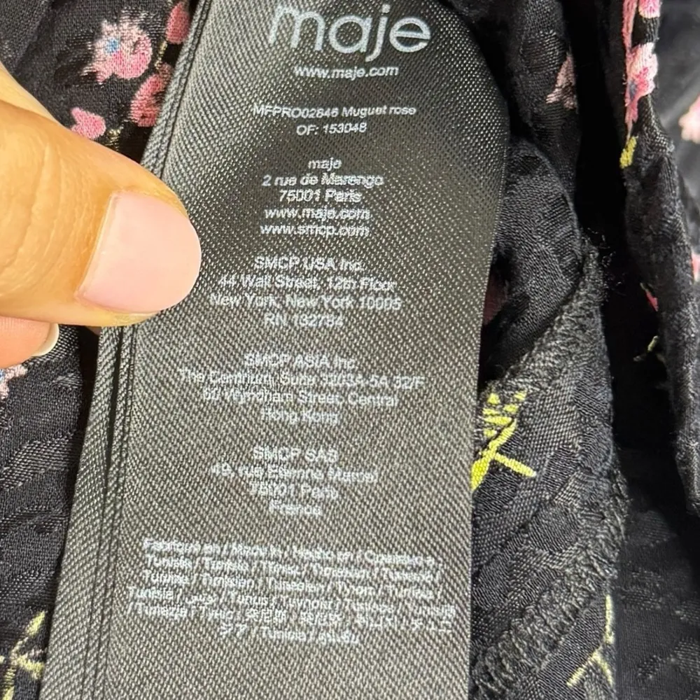 Maje Ruisso Floral Print Mini Dress Black - Image 6