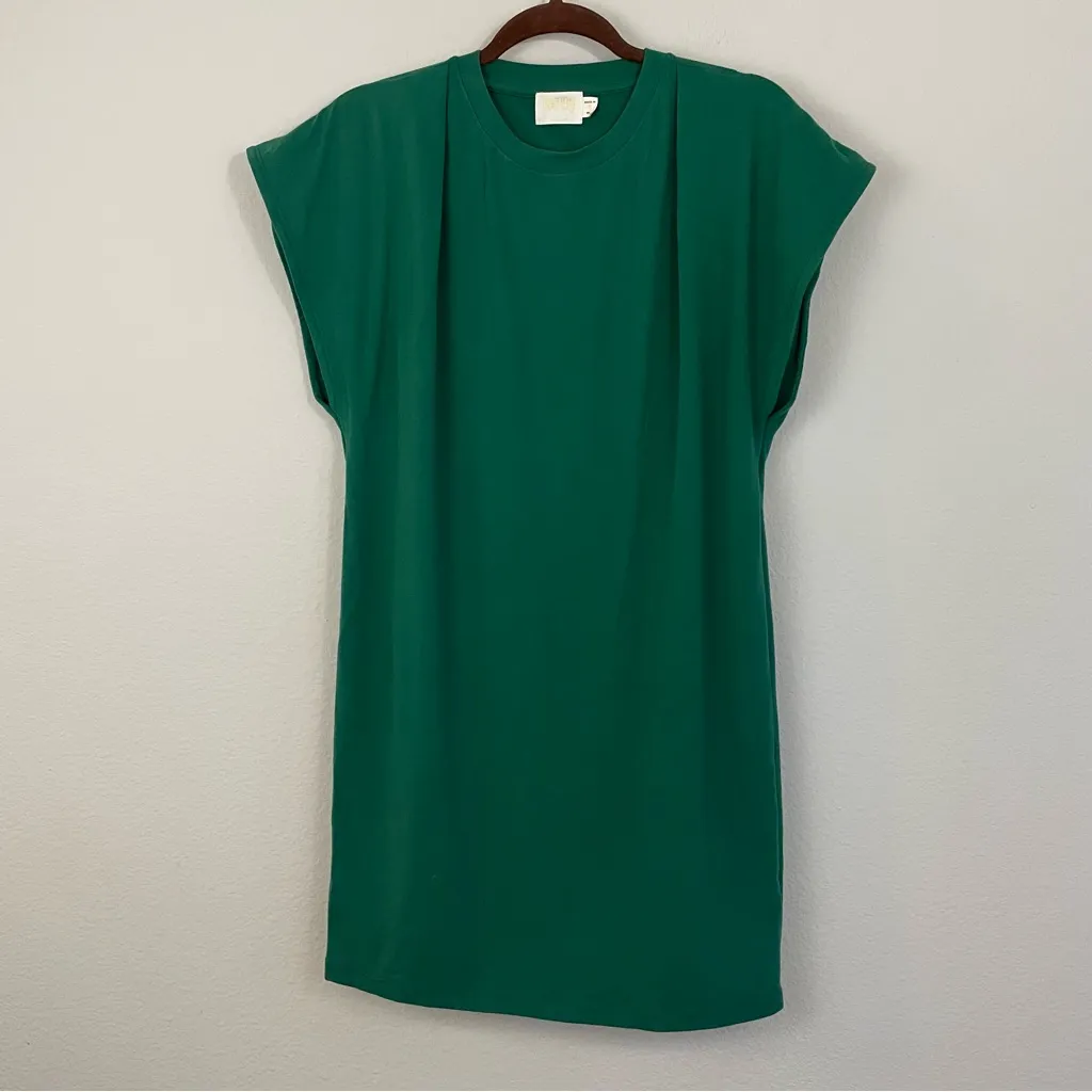 Nation LTD Verdant Green Crewneck Cap Sleeves T-Shirt Mini Dress Size‎ Small - Image 4
