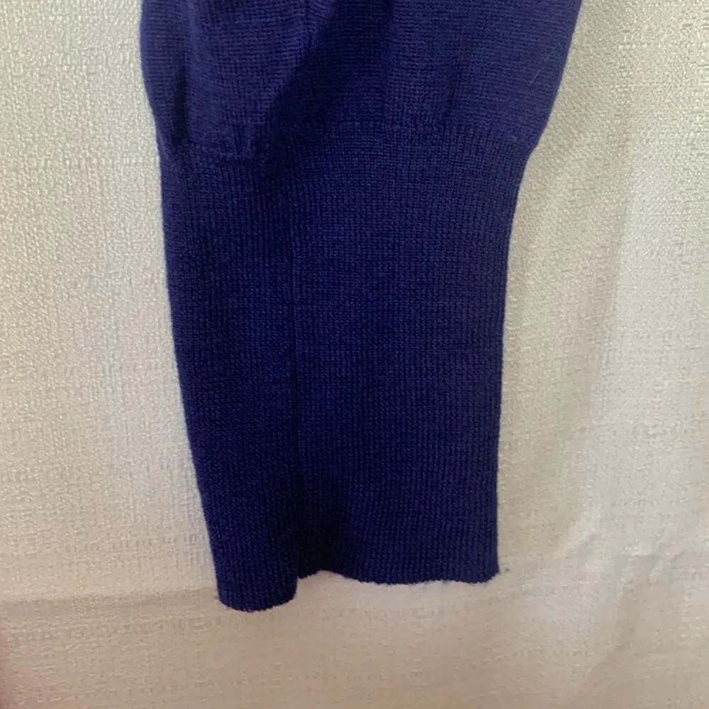 Eileen Fisher womens medium dark blue cardigan merino wool casual business - Image 8