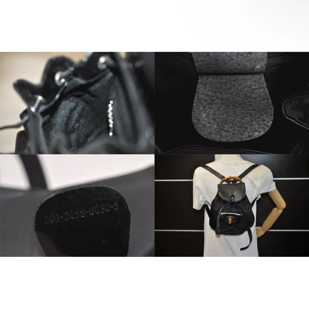 Gucci Black Backpack with Bamboo Handle - Image 10