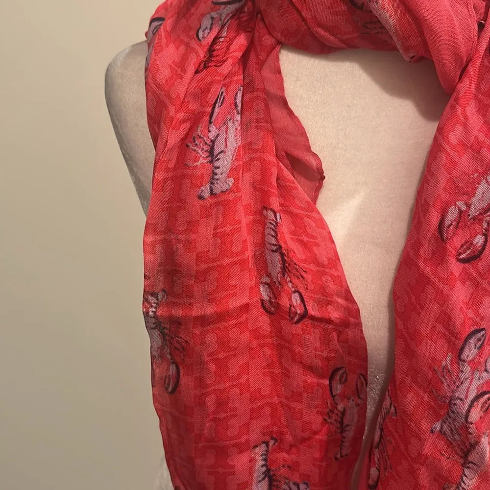 NWT Tory Burch Allover T With Lobster Print Scarf - Image 2
