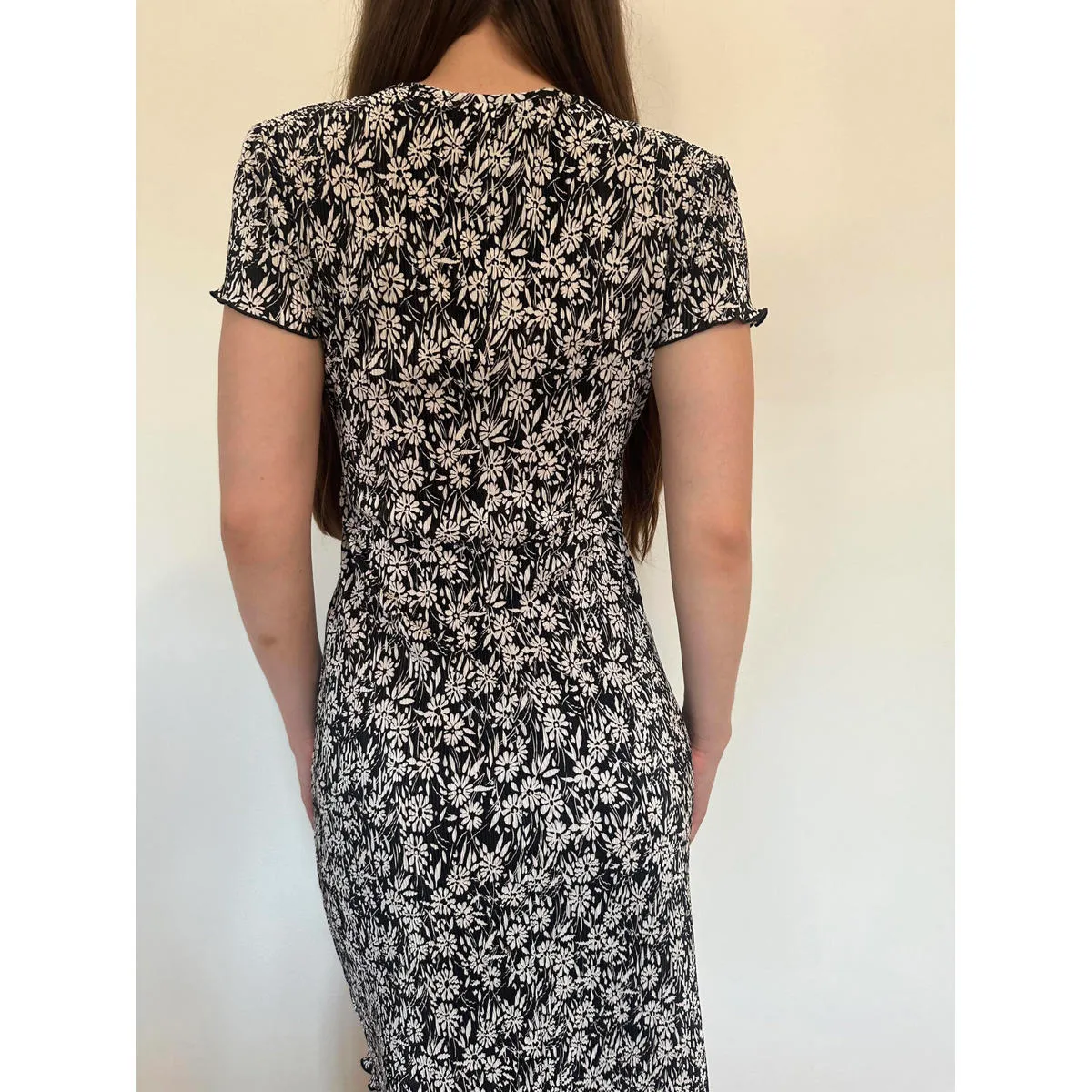 Vintage Floral Casual Short Sleeve Dress with O - Image 5