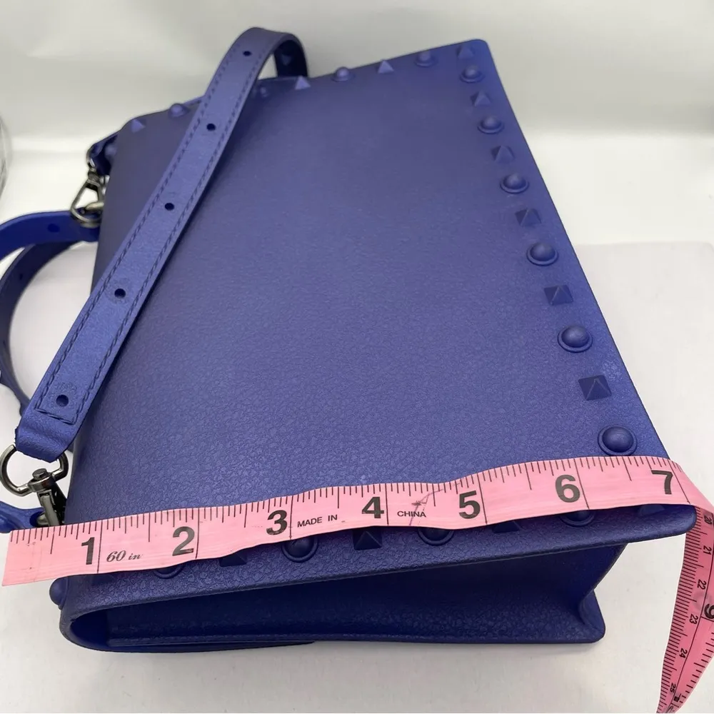 Jelly studded handbag crossbody removal straps Blue - Image 11