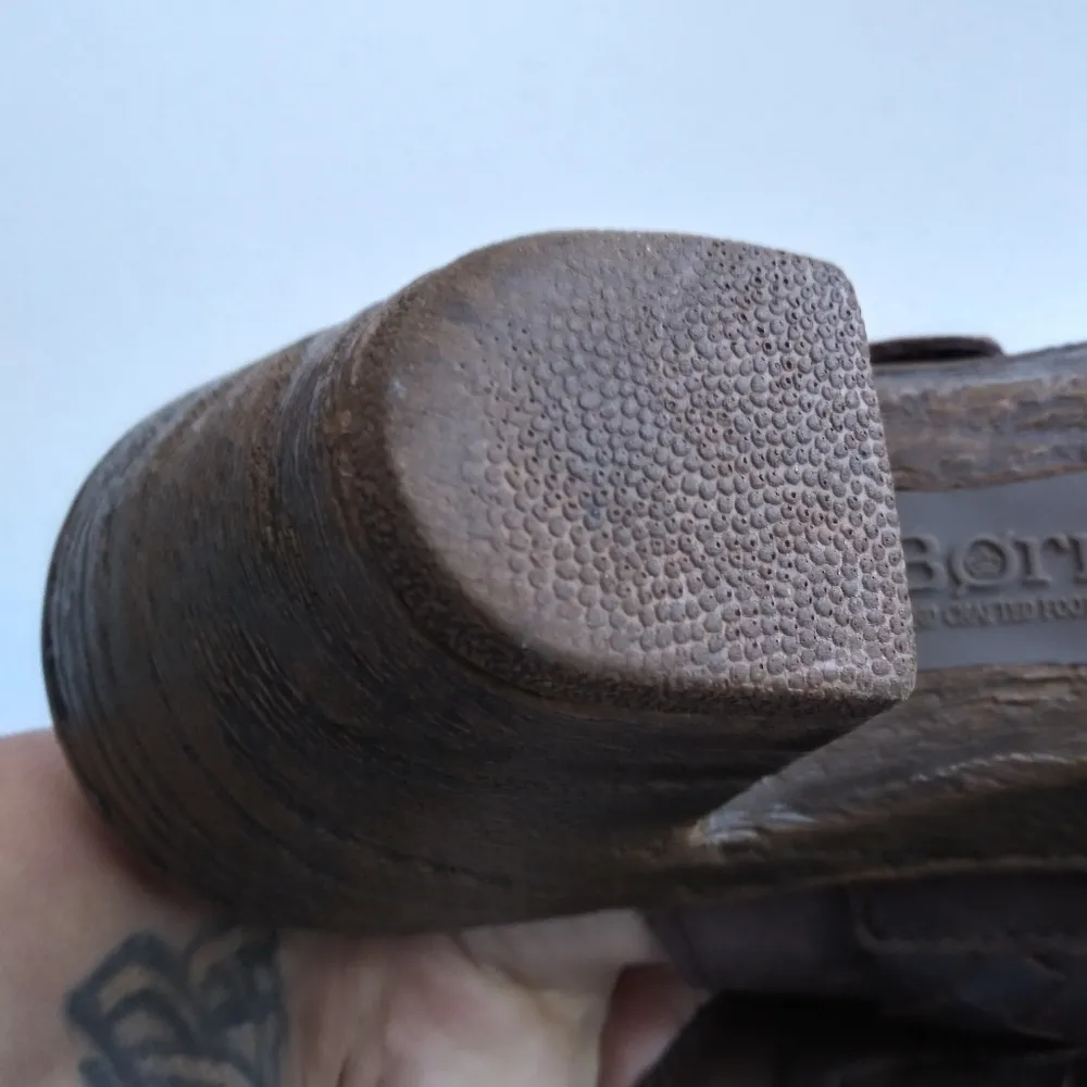 Born Emme Mule Brown Leather Heel Slide Clog Shoe D47006 Casual Comfort Size 8 - Image 13