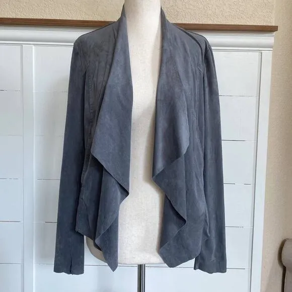 KUT From the Kloth Gray Drape Front Tayanita Faux Vegan Suede‎ Jacket - XS EUC - Image 4