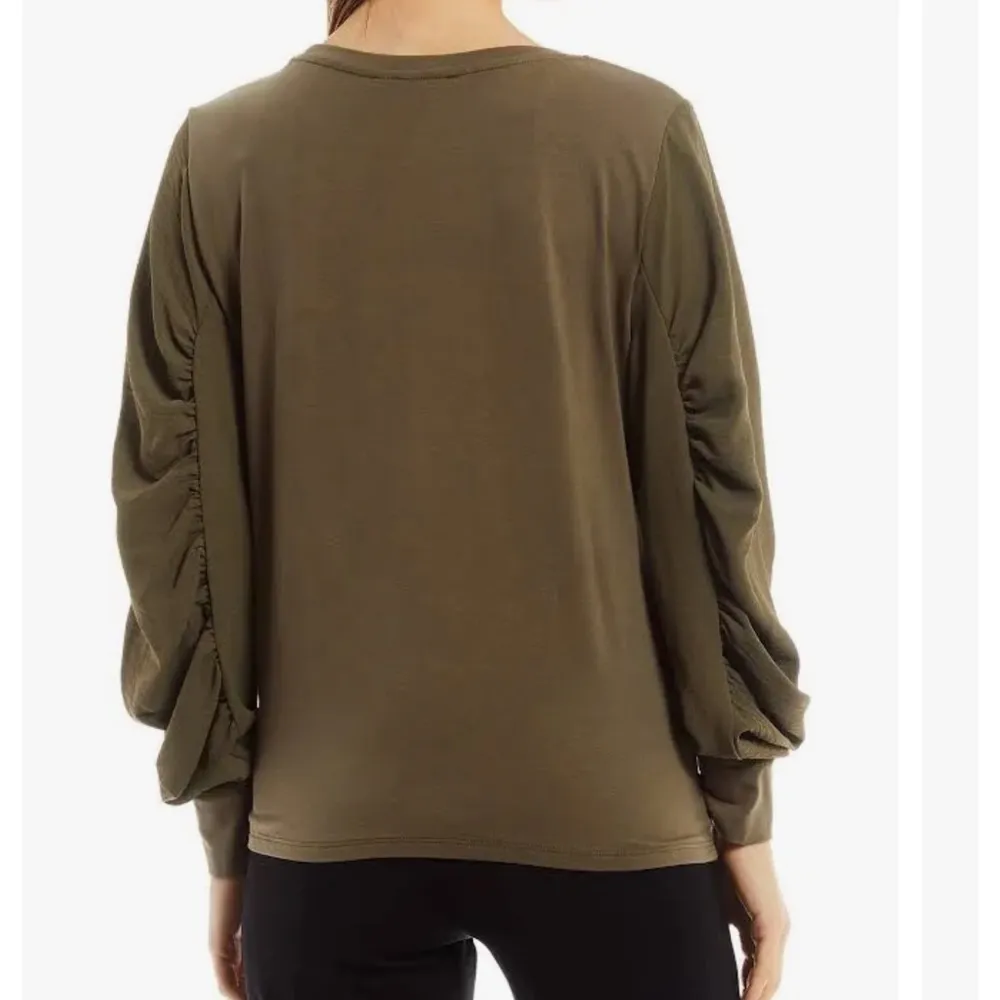 NWT Calvin Klein stretch knit top with ruched chiffon sleeves M - Image 10