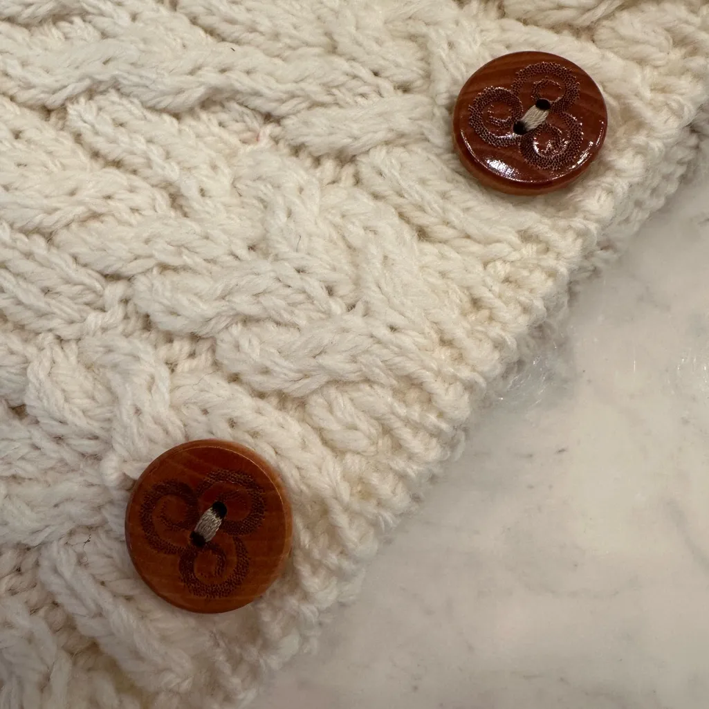 Aran Woollen Mills Women’s Infinity Scarf 100% Merino Wool Ireland Ivory New - Image 4