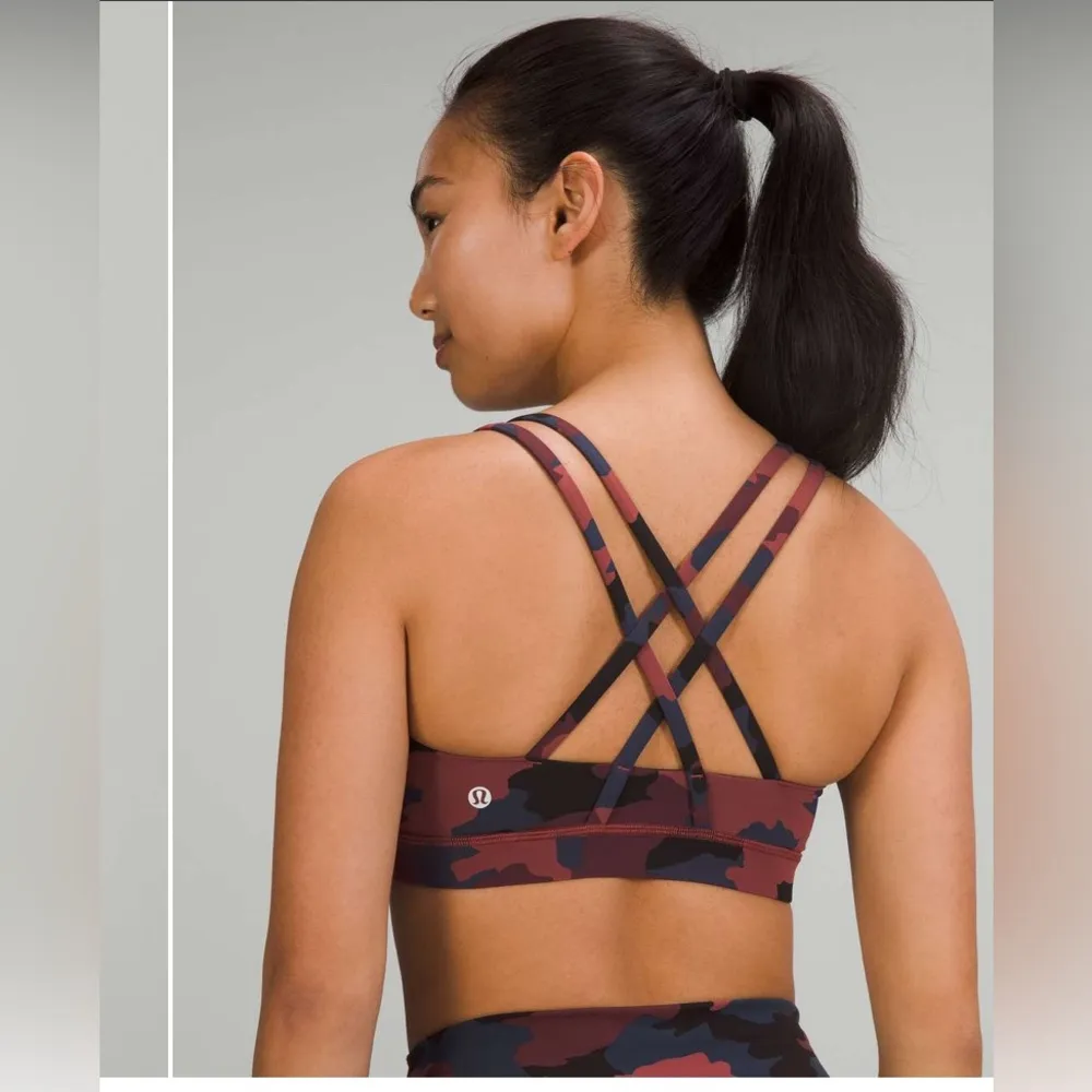 Lululemon Energy Bra *Medium Support Heritage 365 Camo Smoky Red Night Sea Multi - Image 2