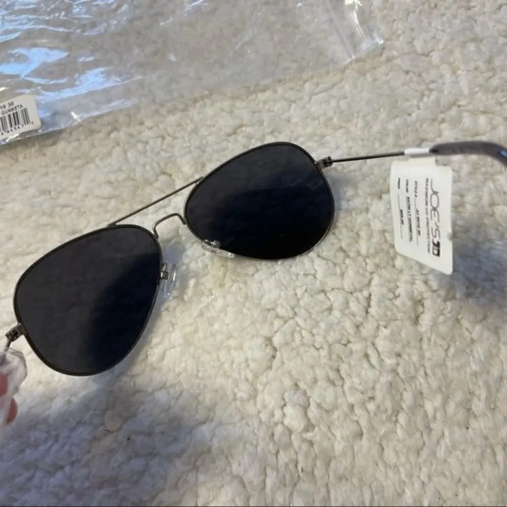 Joe’s Jeans Satin Lt Gunmetal Aviator Sunglasses - Image 5