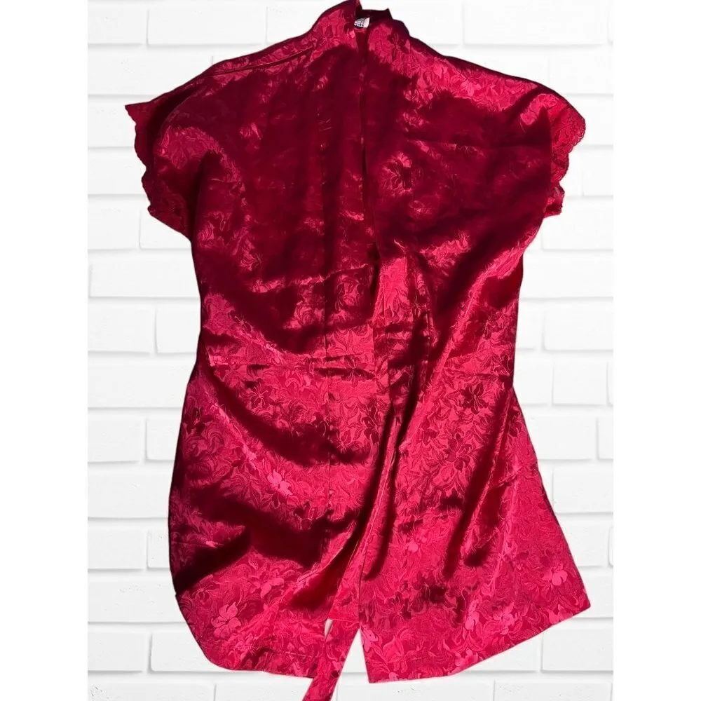 Vintage Val Mode‎ Robe Women's Small Lingerie Romantic Moods Floral Lace Pink - Image 2