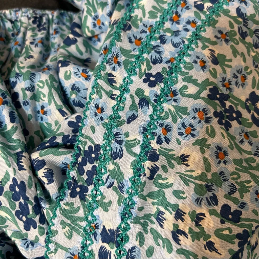 Poupette St Barth Mabelle Printed Mini Dress Blue Size Medium Resort Vacation - Image 14