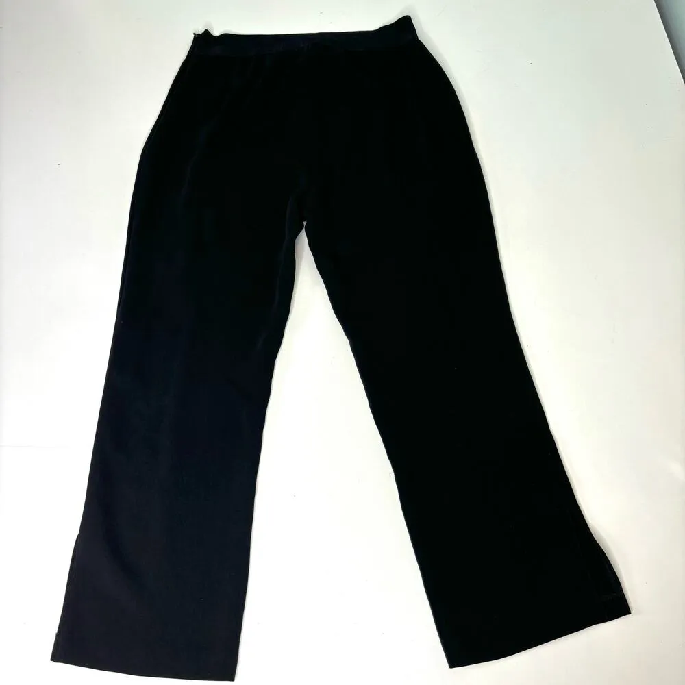 Cinq à Sept Brianne Crepe Slit Leg Trousers Black High Rise Slim Straight 10 - Image 12
