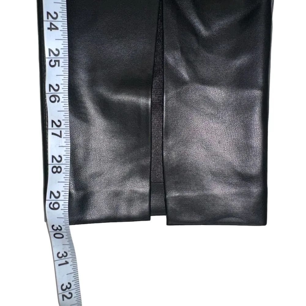 NWT Hudson Barbara Faux Leather Front Slits Black Pants 31 in Black Beauty - Image 10