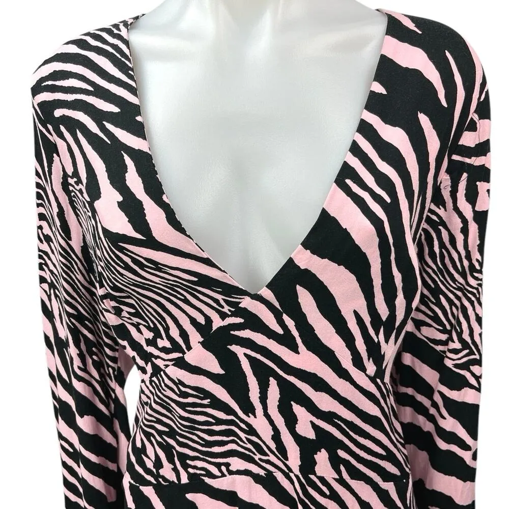 NEW AFMR Delana Black Pink Zebra Animal Print V - Image 5