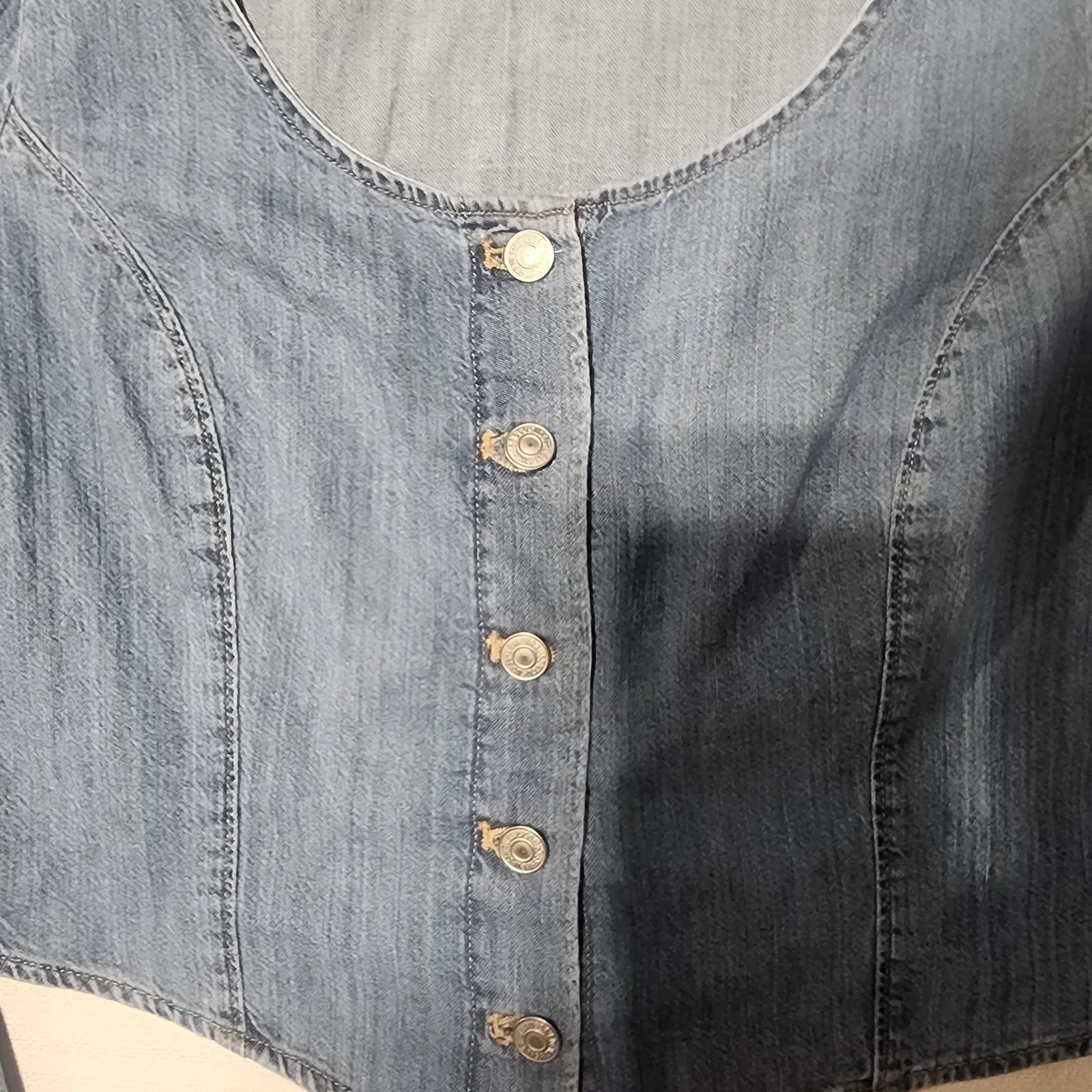 Levi's women's daryn corset long sleeve blouse large - Image 3