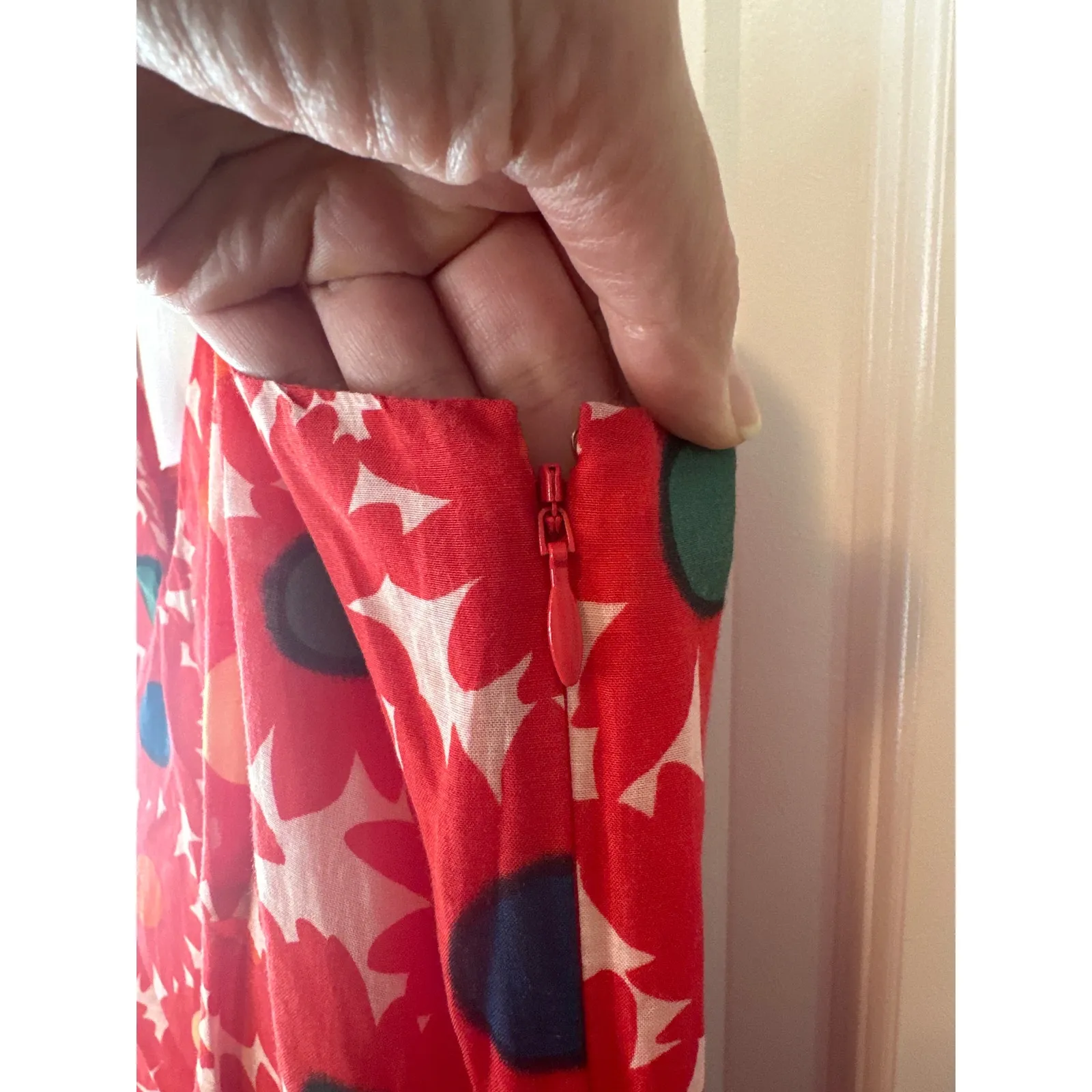 RHODE Rhonda Red Floral Organic Cotton Mini Dress NWT Size 8 - Image 11