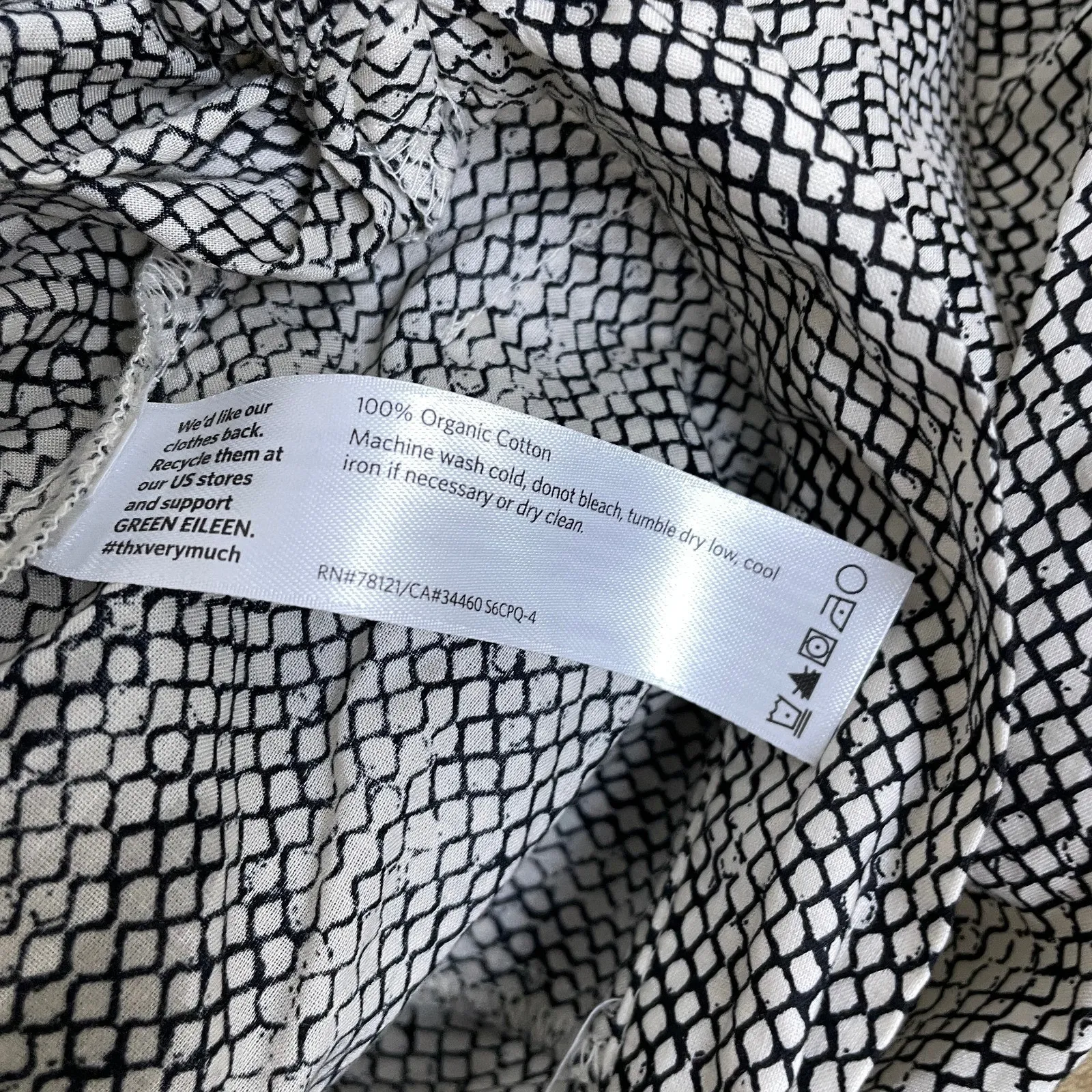 Eileen Fisher Chainette Organic Cotton Pants Womens Small Cream Wide Leg - Image 9