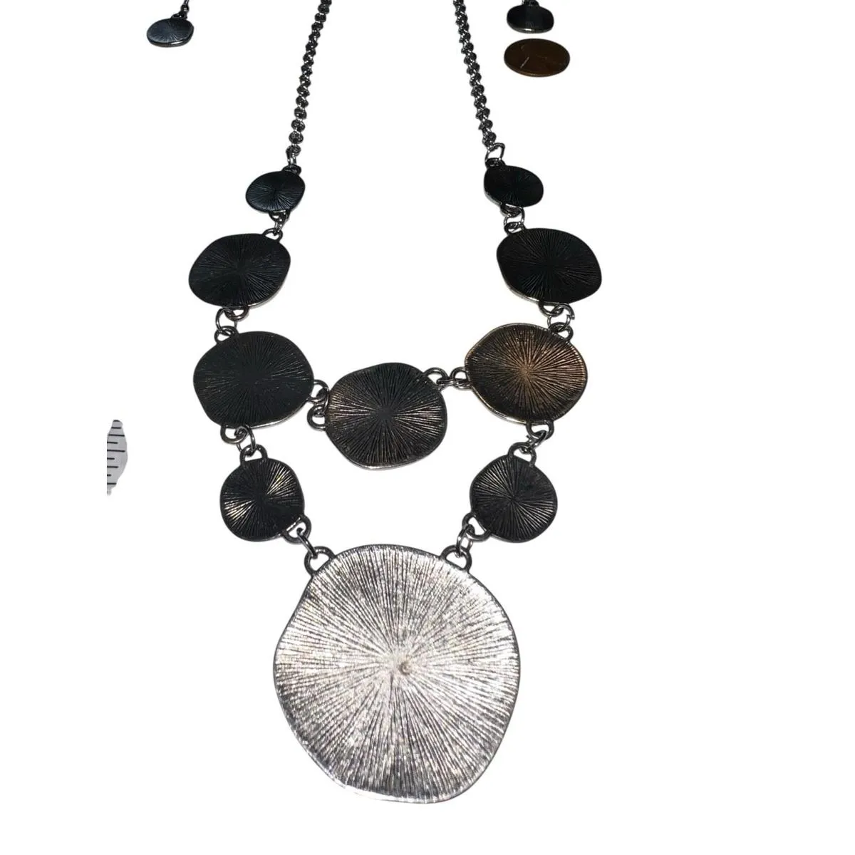 Lia Sophia Solace Silver Geometric Disc Necklace & Earring Set Women’s One Size - Image 11