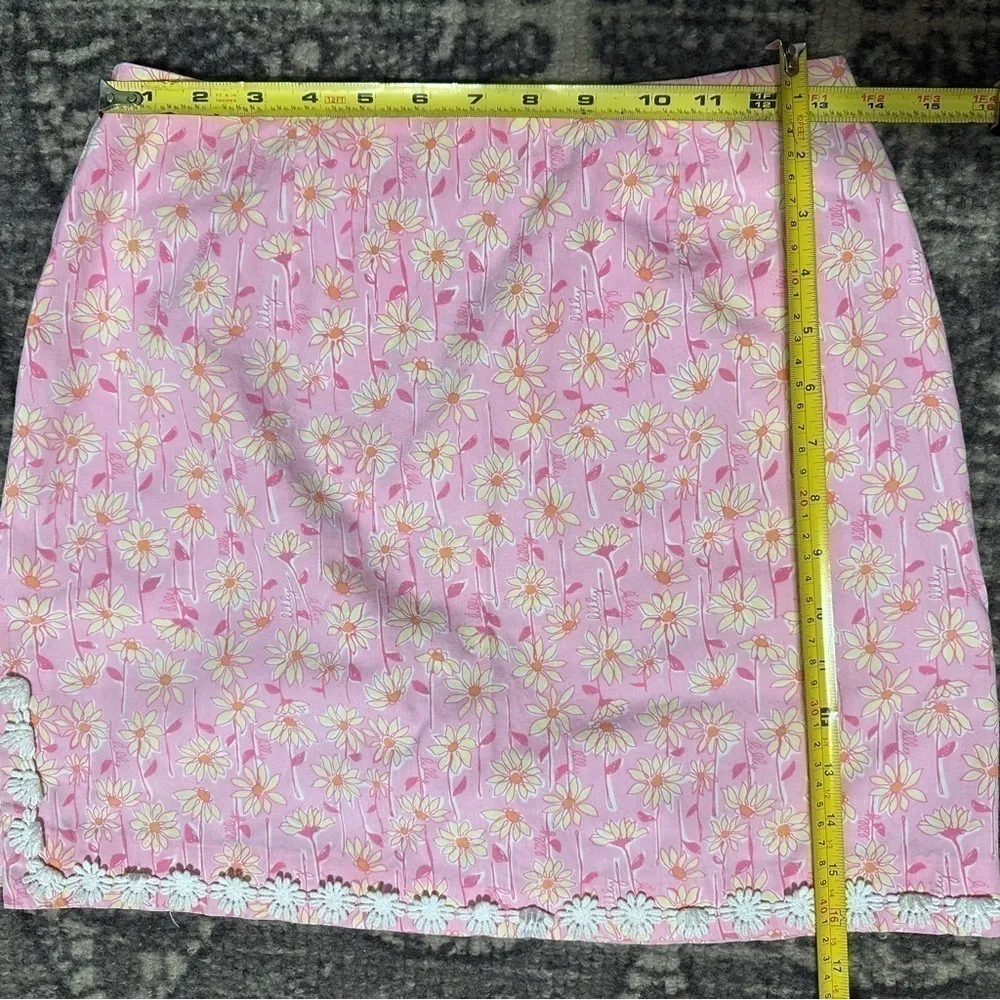 Lilly Pulitzer Vintage White Label Women’s Size 2 Pink Daisy Print Mini Skirt - Image 7