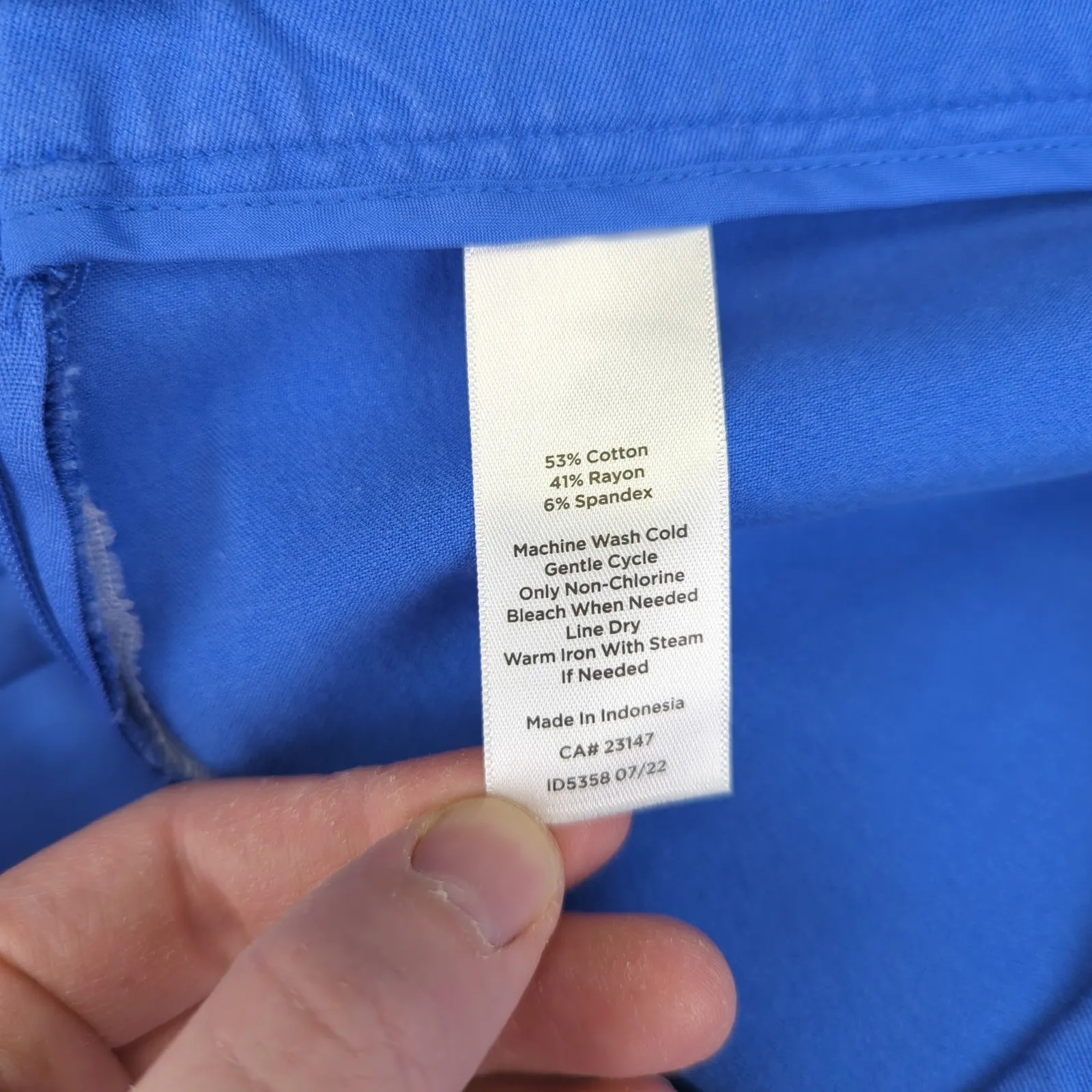 Talbots Chatham Ankle Pants Womens 14P Blue Cotton Blend‎ Career Casual - Image 8