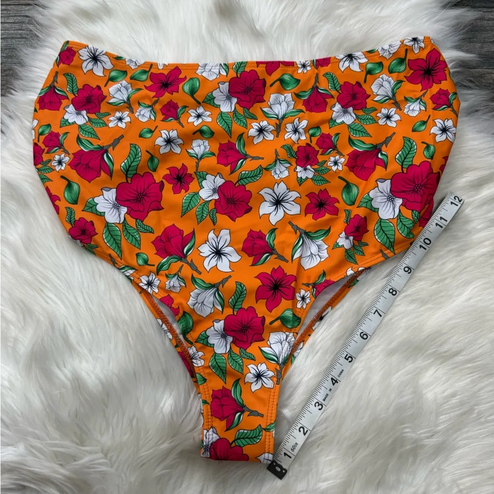NWOT SHEIN Floral High Waisted Bikini Swimsuit - Image 7